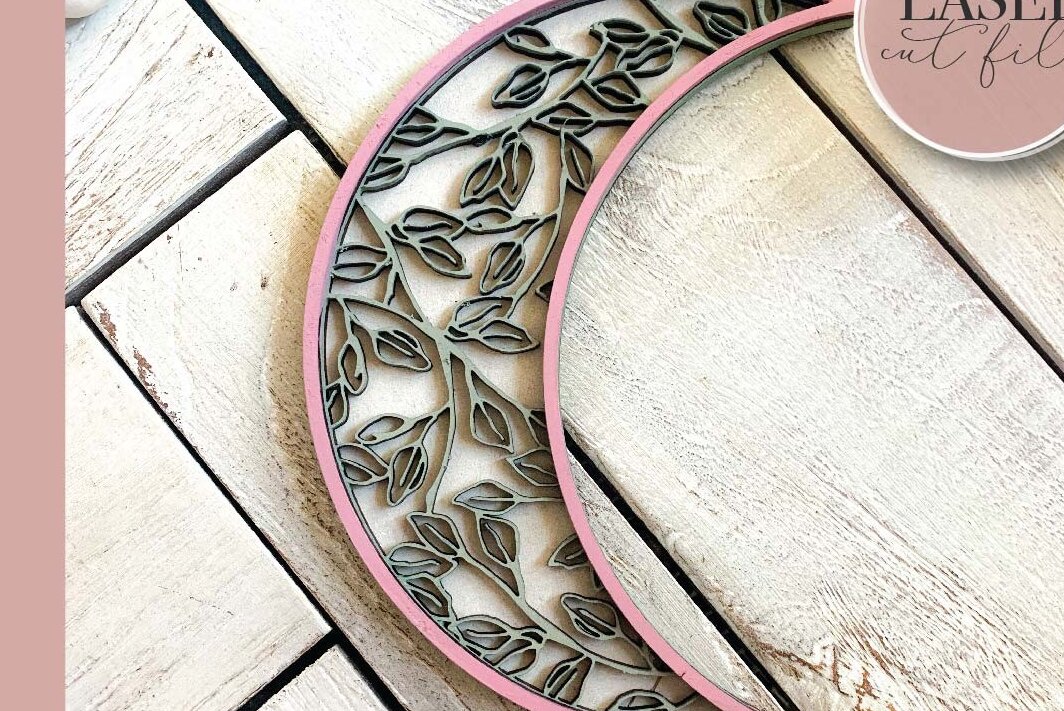 Intra απο ξύλο plywood  Χρώμα wenge 3mm-4mm πάχος - Crescent Moon Laser Δίασταση 30x20 cm INTRAFABR-4140612