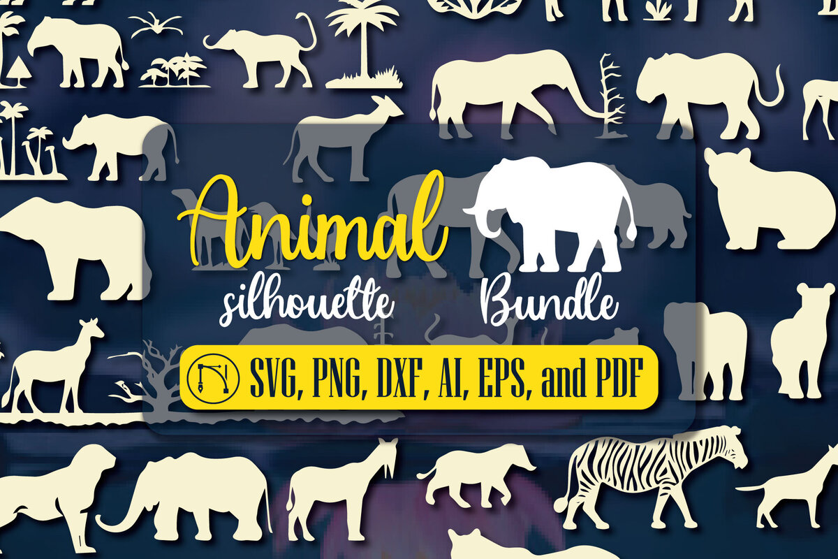 Intra απο ξύλο plywood  Χρώμα wenge 3mm-4mm πάχος - Cricut Animal Silhouette Mega Bundle Δίασταση 30x20 cm INTRAFABR-113932350