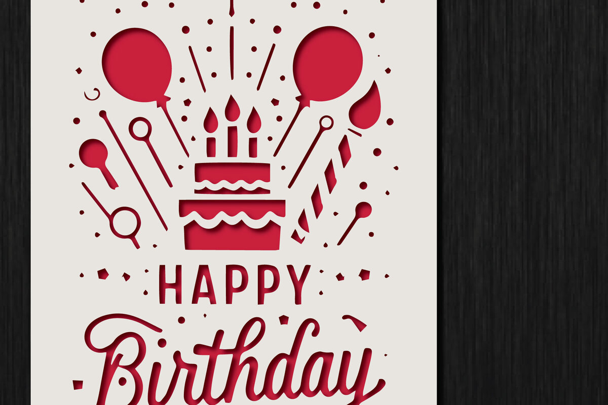 Intra απο ξύλο plywood  Χρώμα wenge 3mm-4mm πάχος - Κάρτα γενεθλίων Cricut Paper Cut Δίασταση 20x20 cm INTRAFABR-124969569