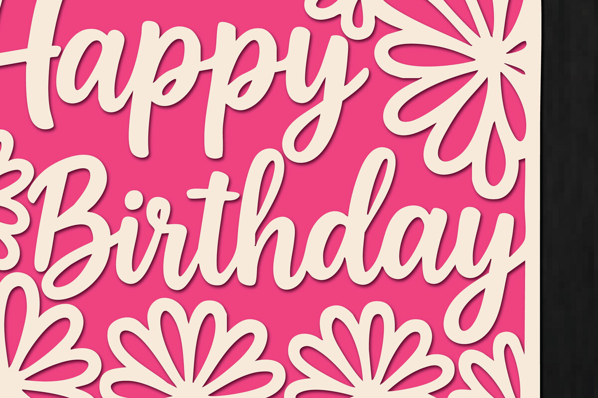 Intra απο ξύλο plywood  Χρώμα wenge 3mm-4mm πάχος - Cricut Δωροκάρτα γενεθλίων Cut Δίασταση 20x20 cm INTRAFABR-124969690