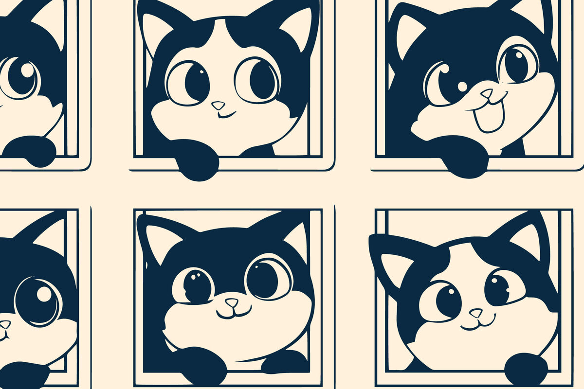 Σετ των 2 Intra απο ξύλο plywood  Χρώμα wenge 3mm-4mm πάχος - Γάτα Cricut που κρυφοκοιτάζει από ένα παράθυρο Δίασταση 4x4 cm INTRAFABR-86342608