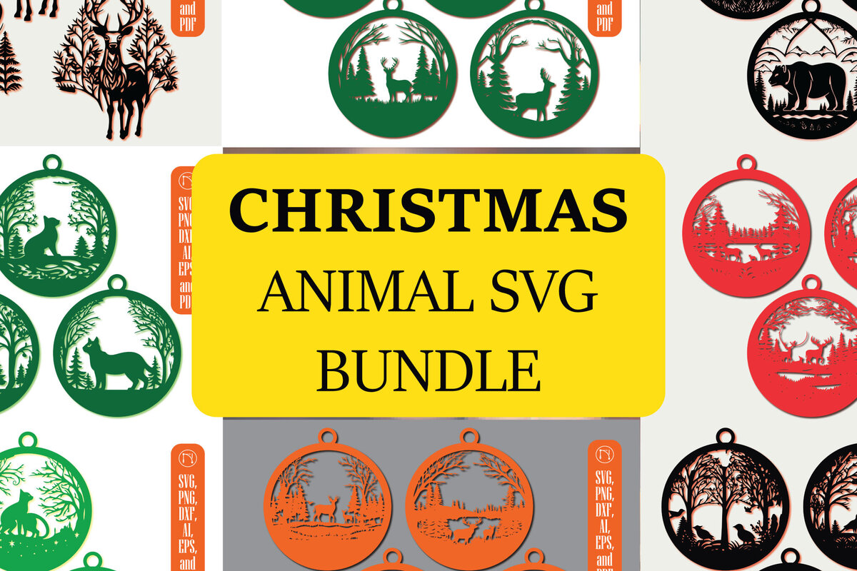 Σετ των 2 Intra απο ξύλο plywood  Χρώμα wenge 3mm-4mm πάχος - Πακέτο Cricut Χριστουγεννιάτικο Animal Δίασταση 4x4 cm INTRAFABR-114667468