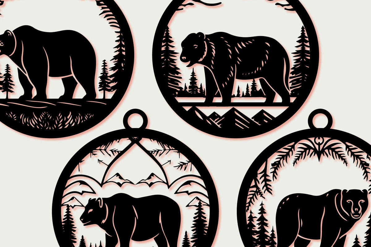 Σετ των 2 Intra απο ξύλο plywood  Χρώμα wenge 3mm-4mm πάχος - Πακέτο Cricut Χριστουγεννιάτικο Animal Δίασταση 4x4 cm INTRAFABR-110275194