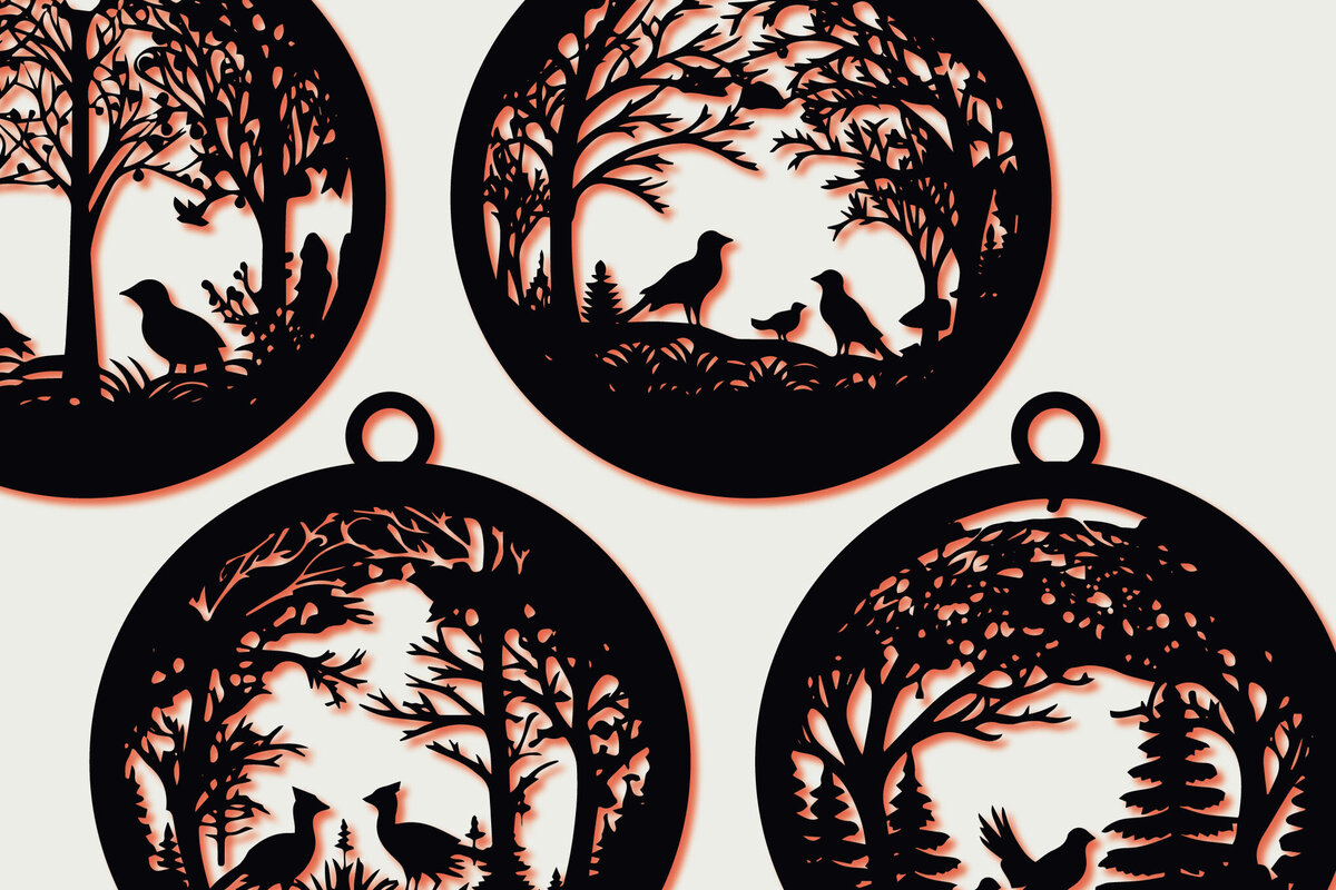 Σετ των 2 Intra απο ξύλο plywood  Χρώμα wenge 3mm-4mm πάχος - Πακέτο Cricut Χριστουγεννιάτικο Animal Δίασταση 4x4 cm INTRAFABR-110275150