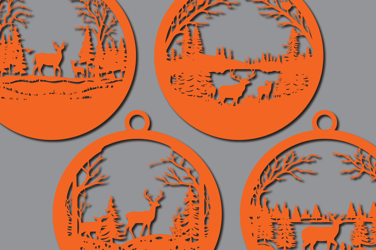 Σετ των 2 Intra απο ξύλο plywood  Χρώμα wenge 3mm-4mm πάχος - Πακέτο Cricut Χριστουγεννιάτικο Animal Δίασταση 4x4 cm INTRAFABR-110275154