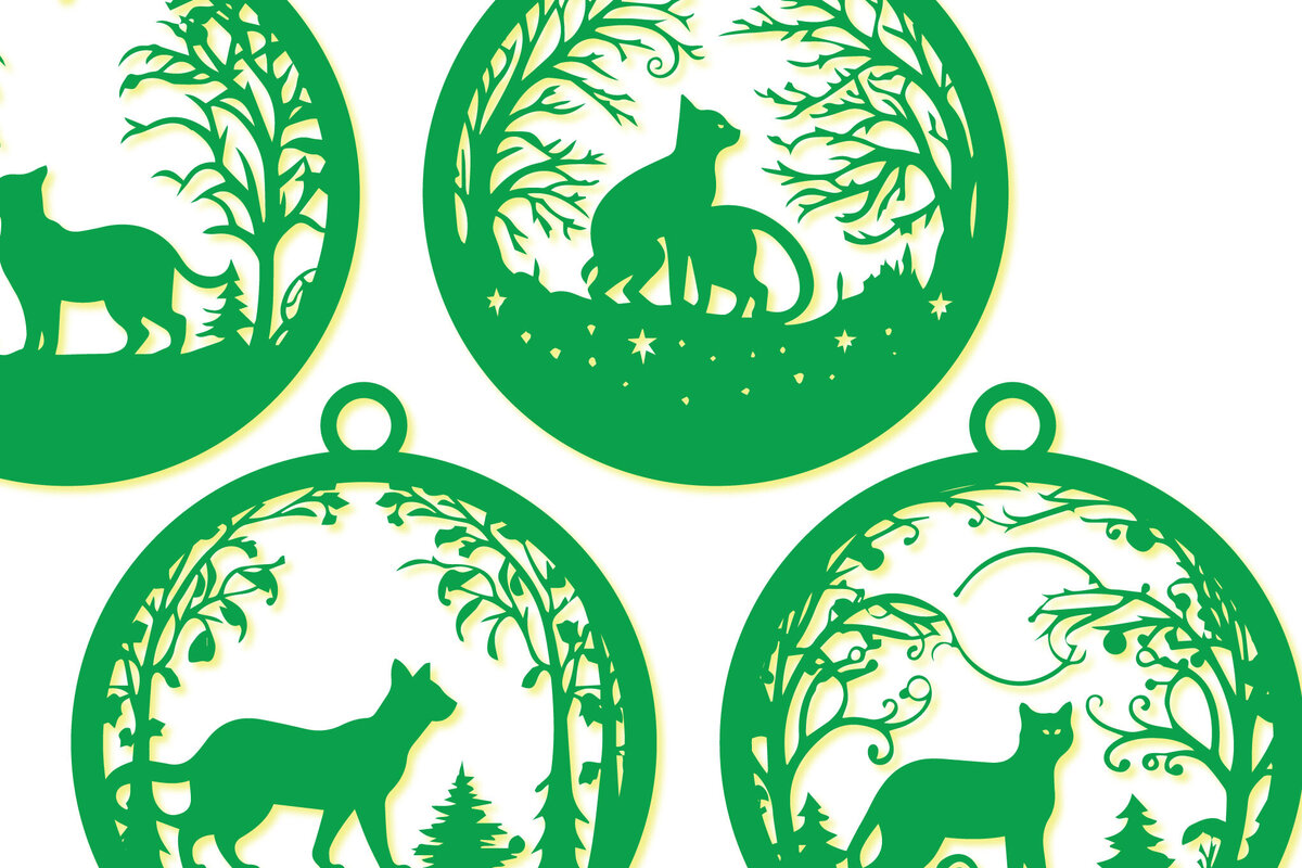 Σετ των 2 Intra απο ξύλο plywood  Χρώμα wenge 3mm-4mm πάχος - Πακέτο Cricut Χριστουγεννιάτικο Animal Δίασταση 4x4 cm INTRAFABR-110275162