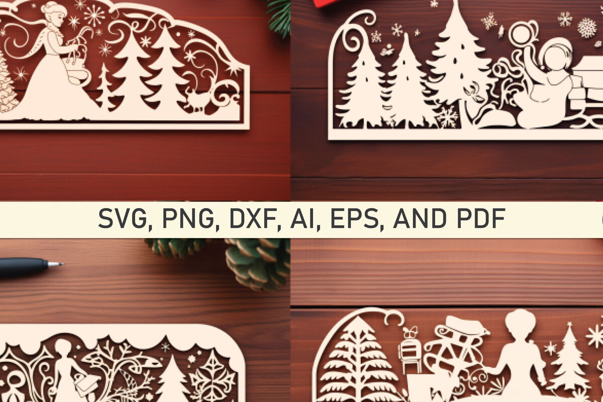 Σετ των 2 Intra απο ξύλο plywood  Χρώμα wenge 3mm-4mm πάχος - Πακέτο Cricut Χριστουγεννιάτικη διακόσμηση Δίασταση 4x4 cm INTRAFABR-114687826