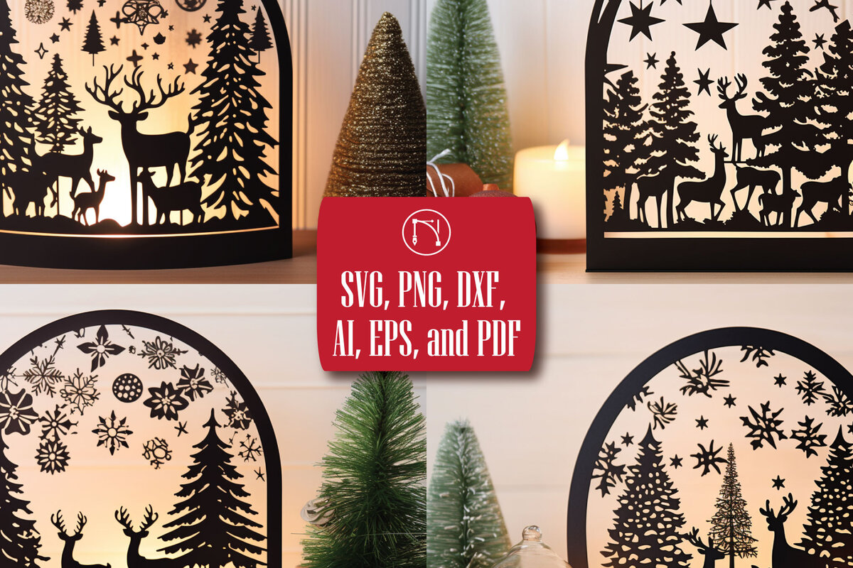 Σετ των 2 Intra απο ξύλο plywood  Χρώμα wenge 3mm-4mm πάχος - Πακέτο Cricut Χριστουγεννιάτικη διακόσμηση Δίασταση 4x4 cm INTRAFABR-114687864