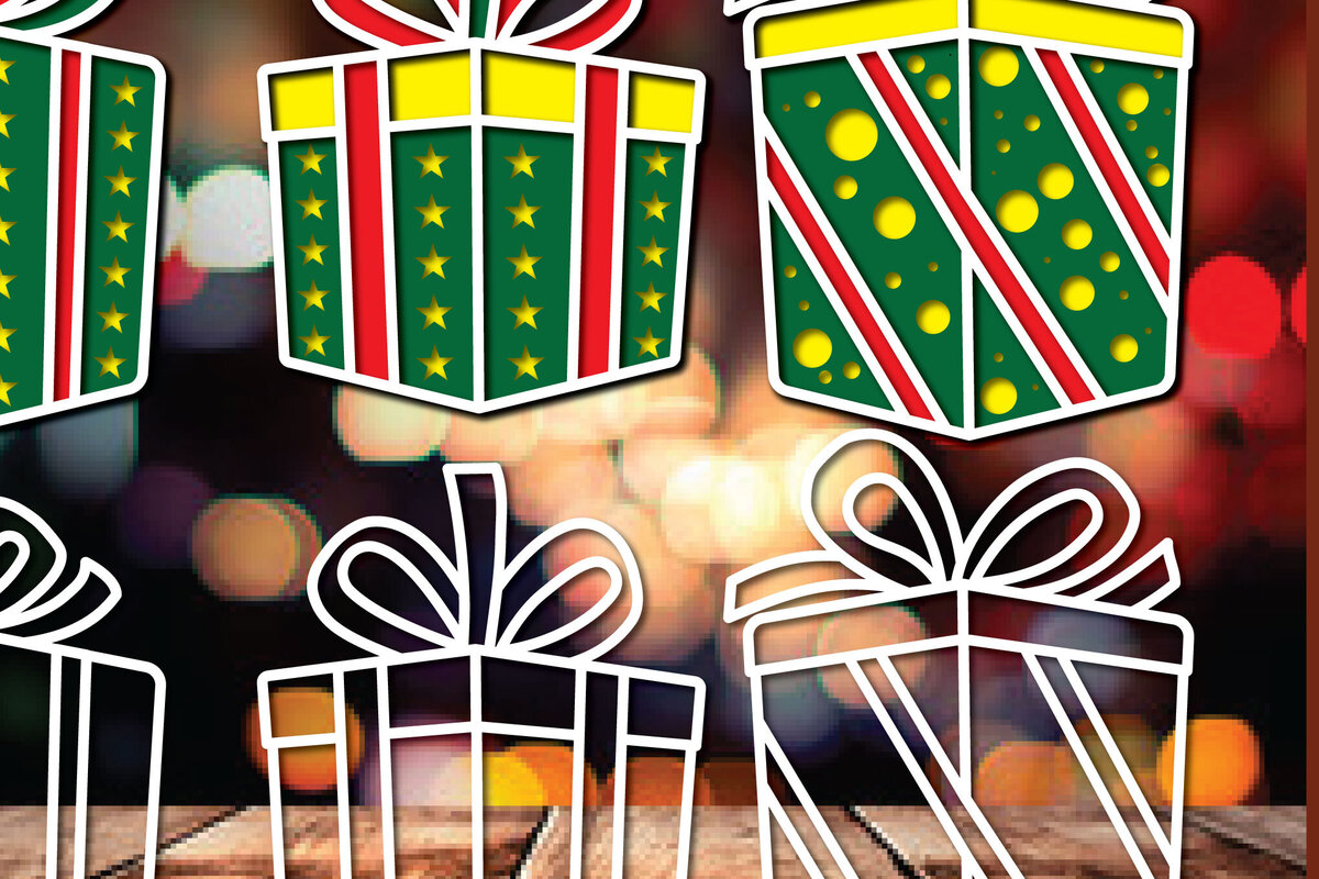 Σετ των 2 Intra απο ξύλο plywood  Χρώμα wenge 3mm-4mm πάχος - Πακέτο Cricut Χριστουγεννιάτικη διακόσμηση Δίασταση 4x4 cm INTRAFABR-114687971