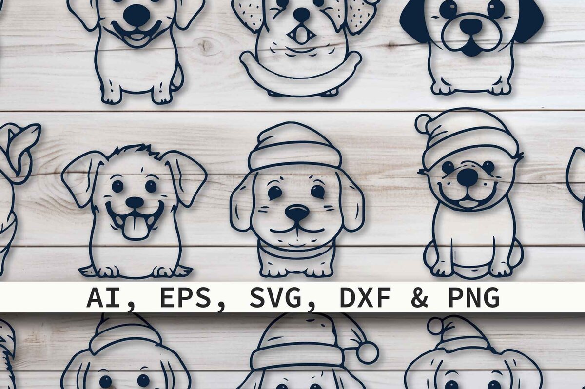 Σετ των 2 Intra απο ξύλο plywood  Χρώμα wenge 3mm-4mm πάχος - Πακέτο Cricut Christmas Dog Δίασταση 4x4 cm INTRAFABR-124548878