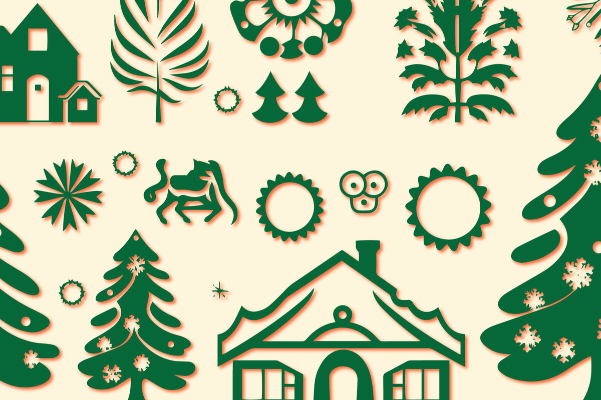 Σετ των 2 Intra απο ξύλο plywood  Χρώμα wenge 3mm-4mm πάχος - Πακέτο Cricut Christmas Element Δίασταση 4x4 cm INTRAFABR-124548835