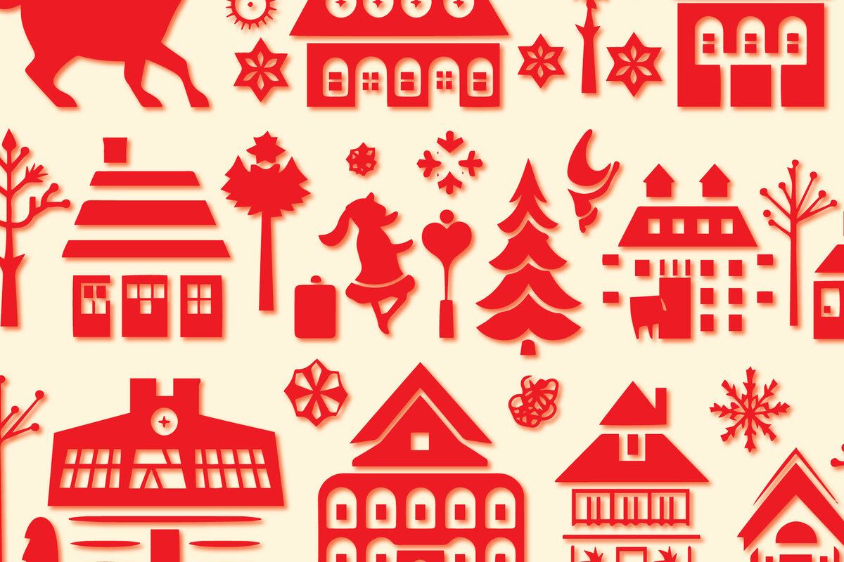 Σετ των 2 Intra απο ξύλο plywood  Χρώμα wenge 3mm-4mm πάχος - Πακέτο Cricut Christmas Element Δίασταση 4x4 cm INTRAFABR-34732486