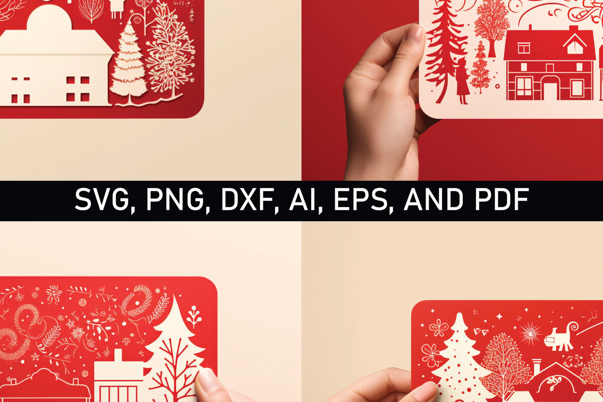 Σετ των 2 Intra απο ξύλο plywood  Χρώμα wenge 3mm-4mm πάχος - Πακέτο χριστουγεννιάτικων δώρων Cricut Δίασταση 15x15 cm INTRAFABR-115471381