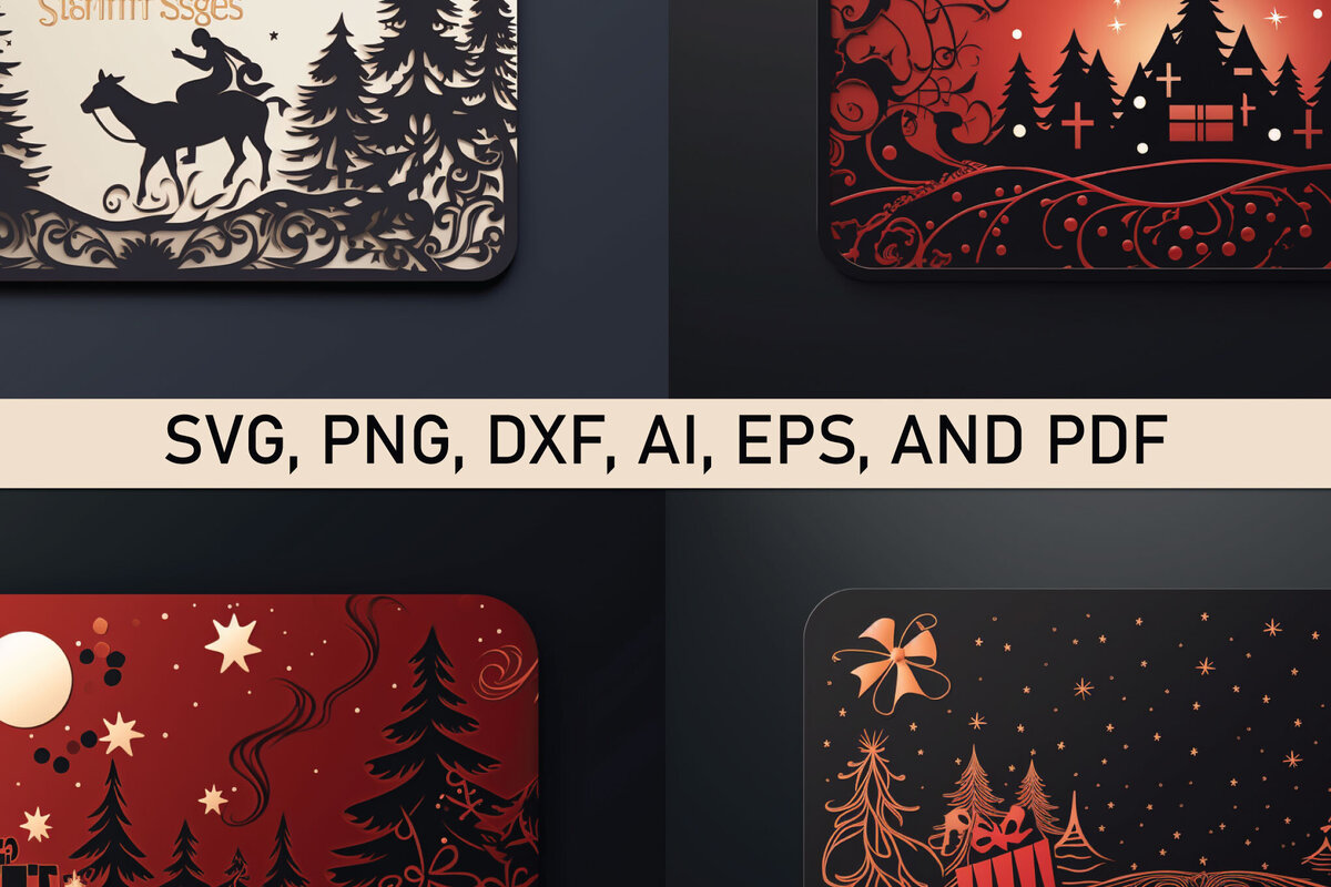 Σετ των 2 Intra απο ξύλο plywood  Χρώμα wenge 3mm-4mm πάχος - Πακέτο χριστουγεννιάτικων δώρων Cricut Δίασταση 15x15 cm INTRAFABR-119046608