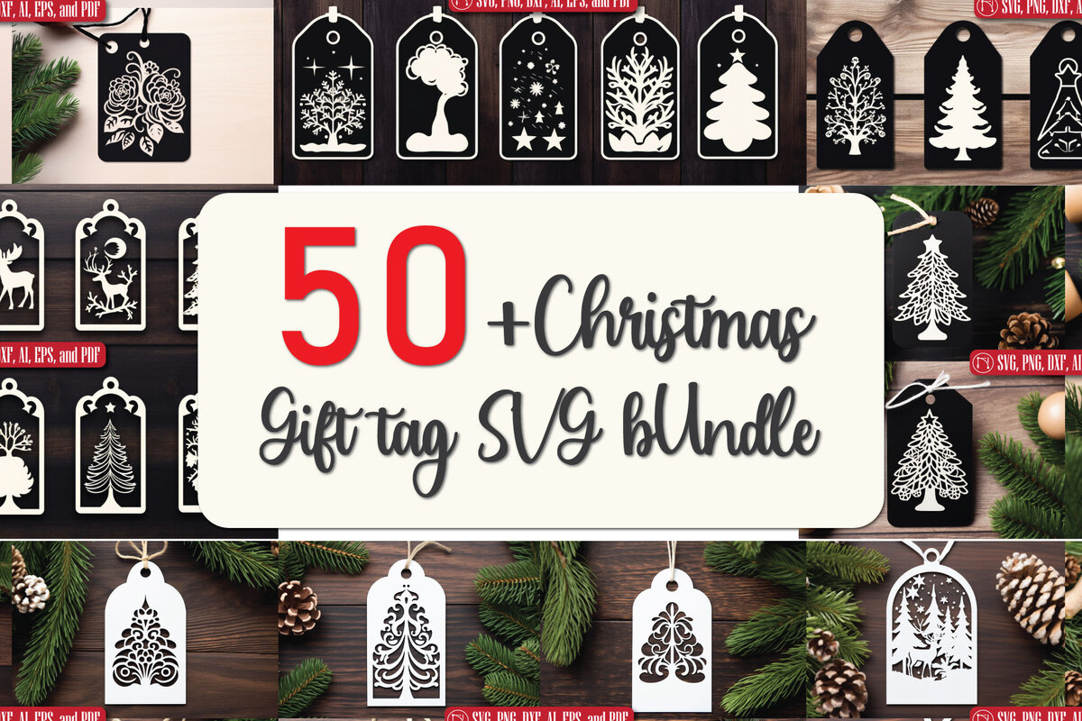 Σετ των 2 Intra απο ξύλο plywood  Χρώμα wenge 3mm-4mm πάχος - Πακέτο με ετικέτα δώρου Χριστουγέννων Cricut Δίασταση 4x4 cm INTRAFABR-57603140