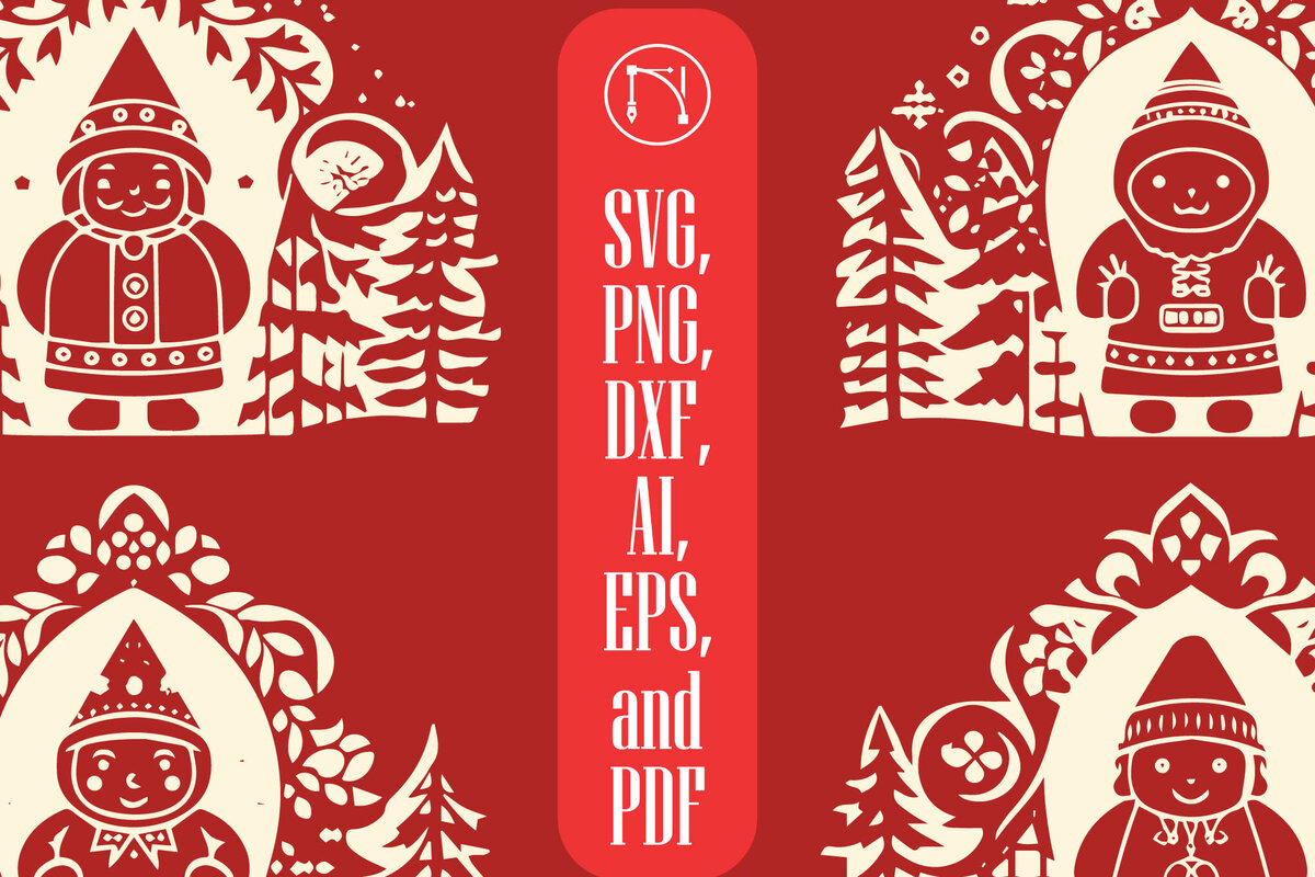 Σετ των 2 Intra απο ξύλο plywood  Χρώμα wenge 3mm-4mm πάχος - Πακέτο Cricut Christmas Gnome Δίασταση 4x4 cm INTRAFABR-58928213