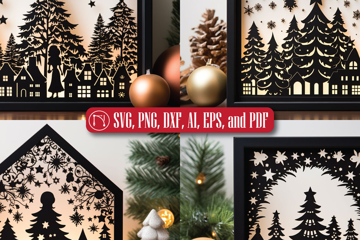 Σετ των 2 Intra απο ξύλο plywood  Χρώμα wenge 3mm-4mm πάχος - Πακέτο Cricut Χριστουγεννιάτικου Layer Δίασταση 6x6 cm INTRAFABR-6754989