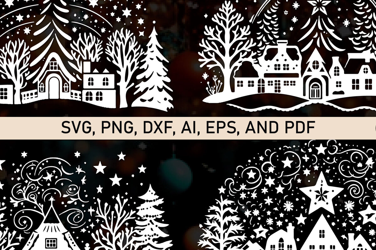 Σετ των 2 Intra απο ξύλο plywood  Χρώμα wenge 3mm-4mm πάχος - Πακέτο Cricut Christmas Magic Decor Δίασταση 4x4 cm INTRAFABR-87710130