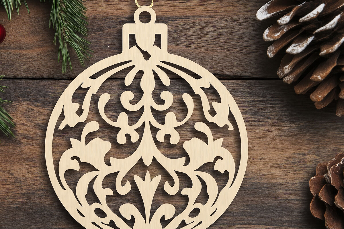 Σετ των 2 Intra απο ξύλο plywood  Χρώμα wenge 3mm-4mm πάχος - Cricut Χριστουγεννιάτικο Στολίδι Cut Δίασταση 6x6 cm INTRAFABR-118975512