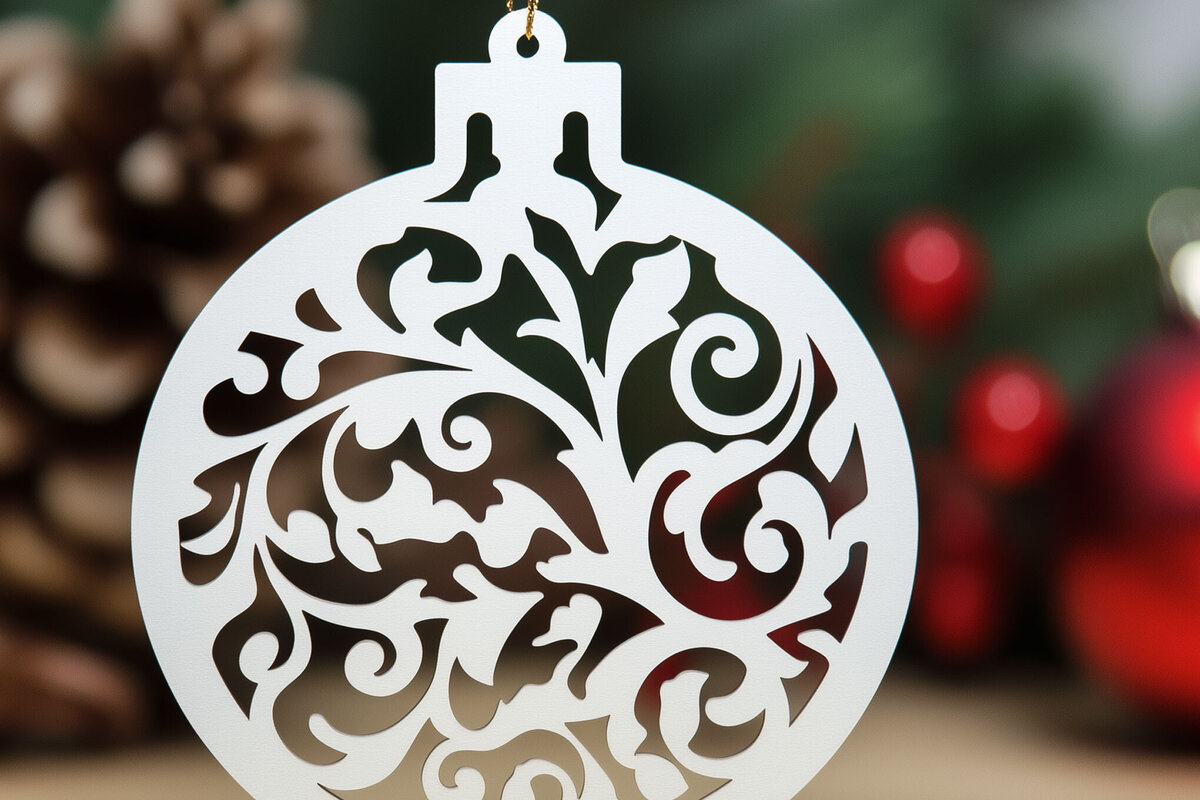 Σετ των 2 Intra απο ξύλο plywood  Χρώμα wenge 3mm-4mm πάχος - Cricut Χριστουγεννιάτικο Στολίδι Cut Δίασταση 6x6 cm INTRAFABR-120188132