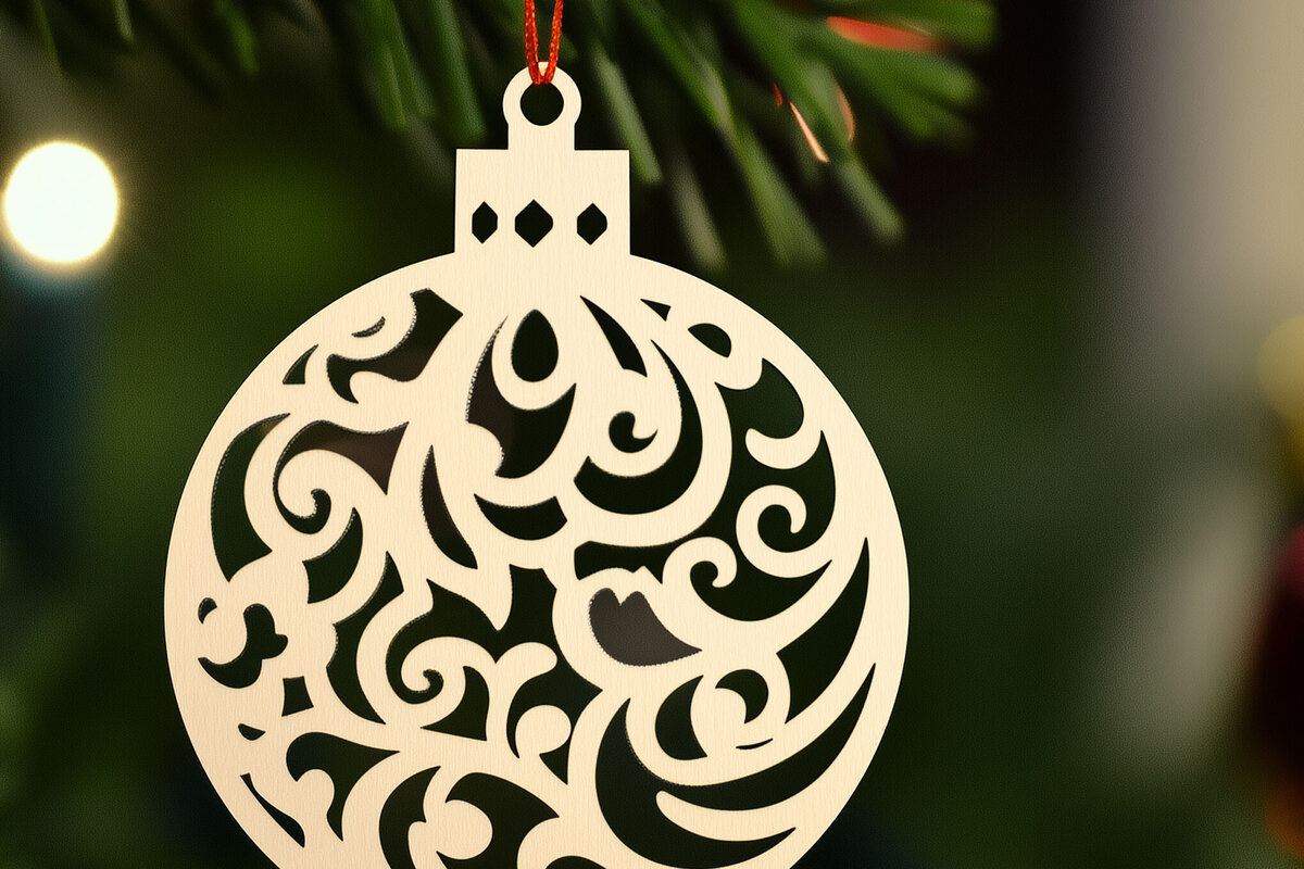 Σετ των 2 Intra απο ξύλο plywood  Χρώμα wenge 3mm-4mm πάχος - Cricut Χριστουγεννιάτικο Στολίδι Cut Δίασταση 6x6 cm INTRAFABR-119028637