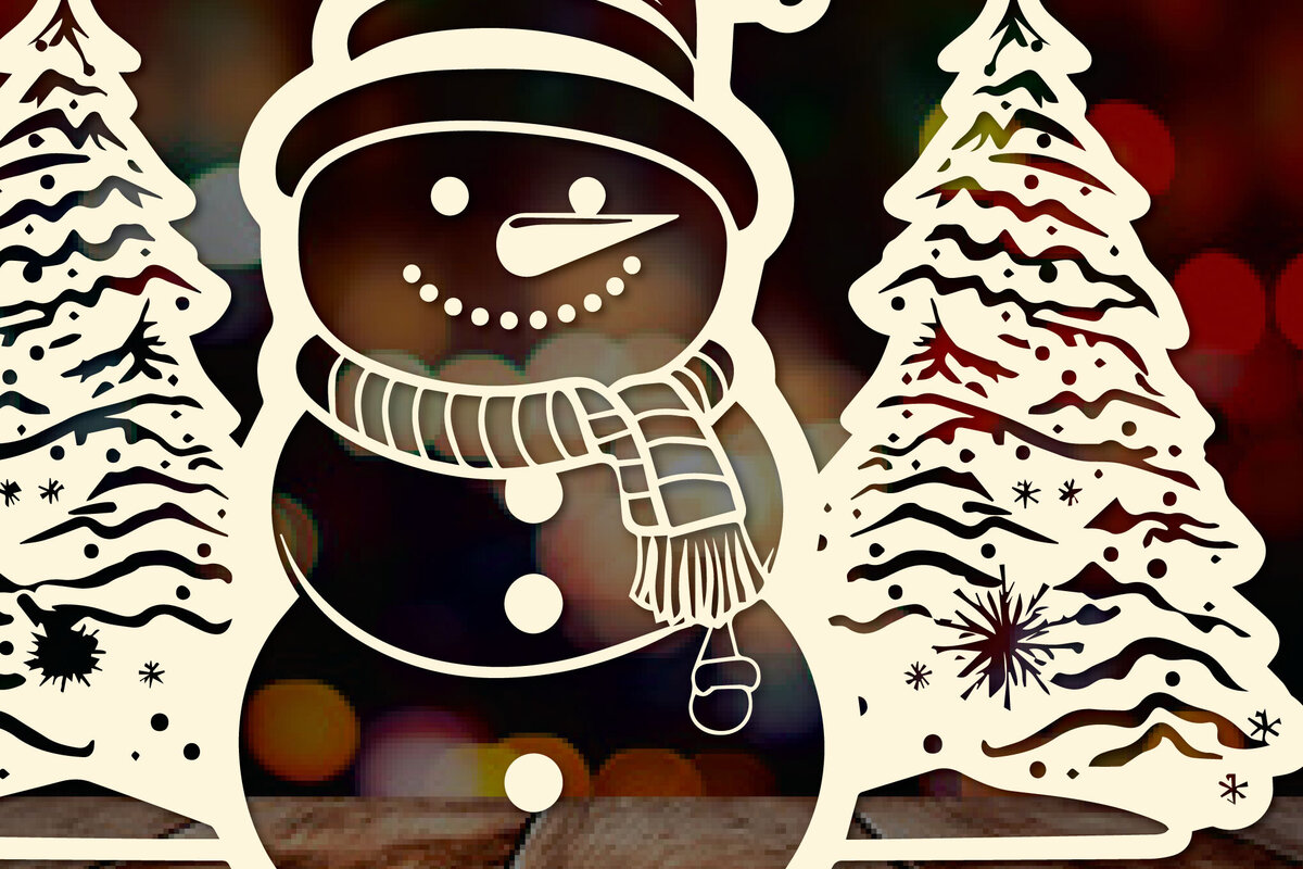 Σετ των 2 Intra απο ξύλο plywood  Χρώμα wenge 3mm-4mm πάχος - Cricut Χριστουγεννιάτικο Στολίδι Decor Δίασταση 4x4 cm INTRAFABR-34338159