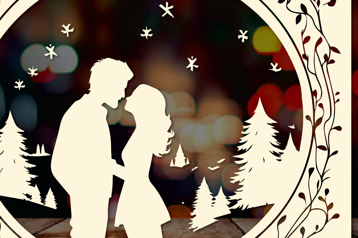 Σετ των 2 Intra απο ξύλο plywood  Χρώμα wenge 3mm-4mm πάχος - Cricut Χριστουγεννιάτικο Στολίδι Decor Δίασταση 4x4 cm INTRAFABR-113392804