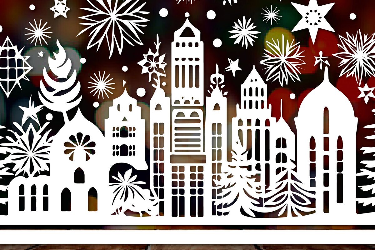 Σετ των 2 Intra απο ξύλο plywood  Χρώμα wenge 3mm-4mm πάχος - Cricut Χριστουγεννιάτικο Στολίδι Decor Δίασταση 4x4 cm INTRAFABR-119772813