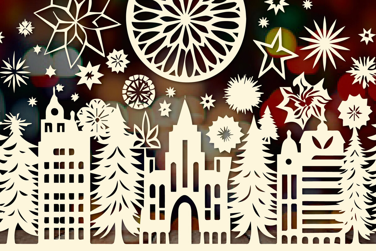 Σετ των 2 Intra απο ξύλο plywood  Χρώμα wenge 3mm-4mm πάχος - Cricut Χριστουγεννιάτικο Στολίδι Decor Δίασταση 4x4 cm INTRAFABR-115388741