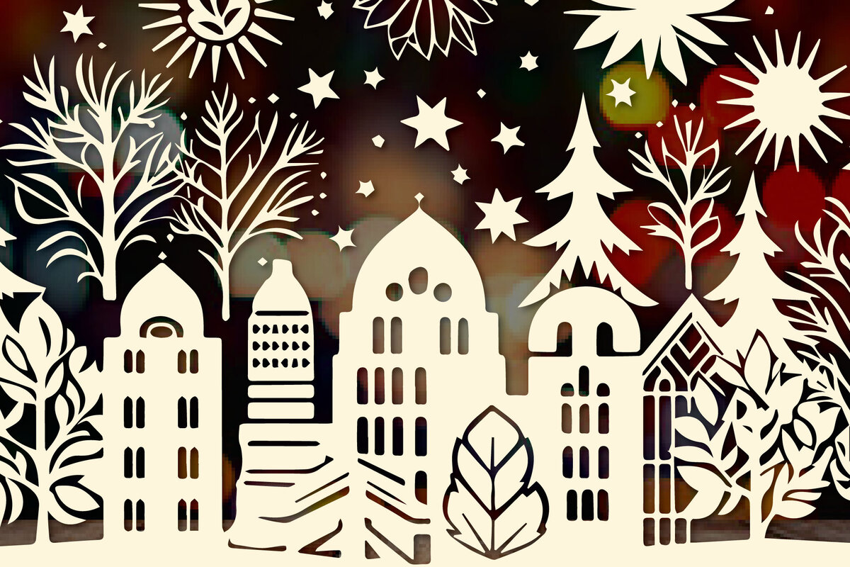 Σετ των 2 Intra απο ξύλο plywood  Χρώμα wenge 3mm-4mm πάχος - Cricut Χριστουγεννιάτικο Στολίδι Decor Δίασταση 4x4 cm INTRAFABR-80257822