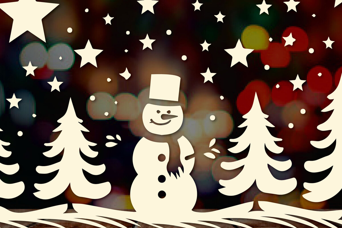 Σετ των 2 Intra απο ξύλο plywood  Χρώμα wenge 3mm-4mm πάχος - Cricut Χριστουγεννιάτικο Στολίδι Decor Δίασταση 4x4 cm INTRAFABR-81159503