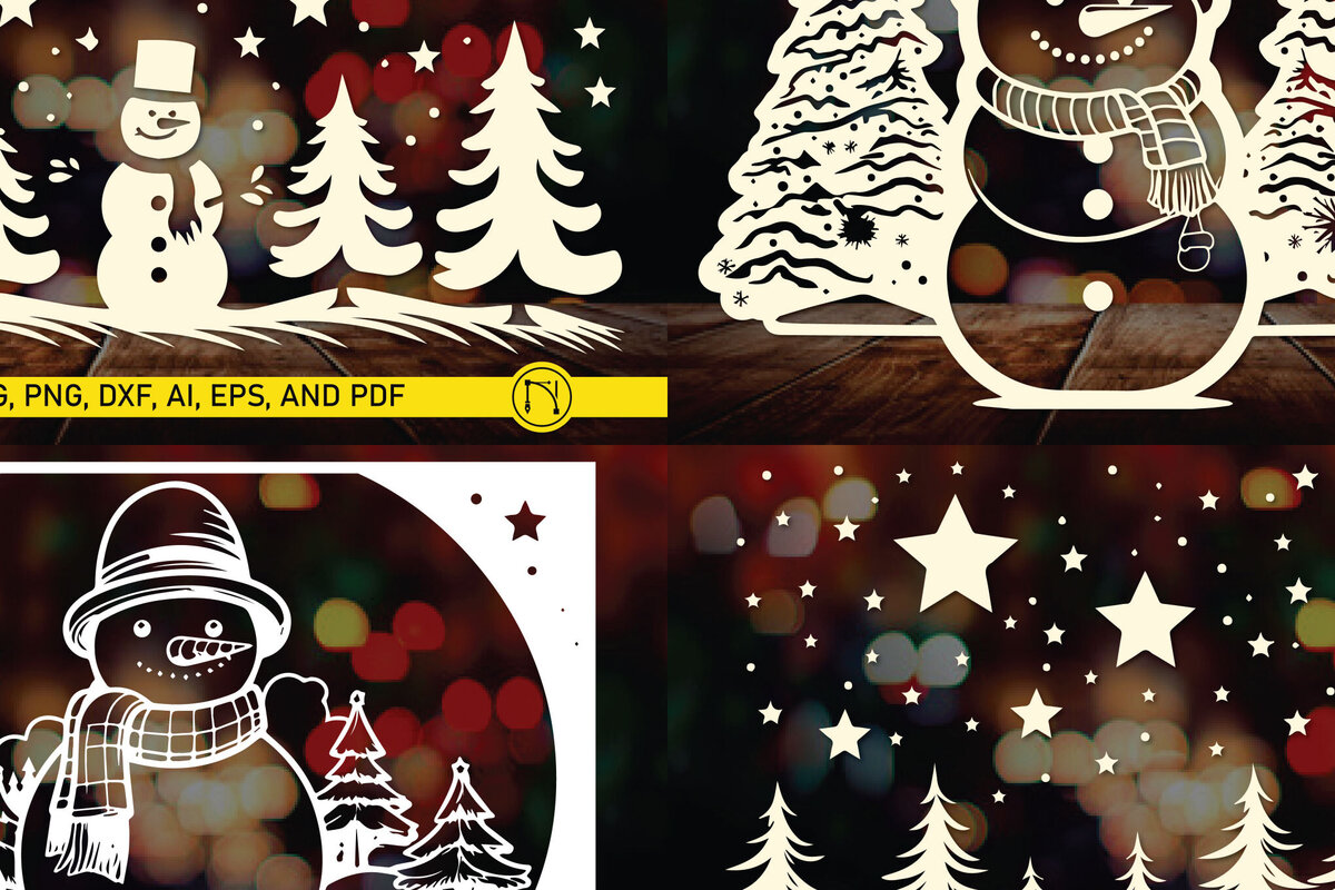 Σετ των 2 Intra απο ξύλο plywood  Χρώμα wenge 3mm-4mm πάχος - Cricut Χριστουγεννιάτικο Στολίδι Decor Bund Δίασταση 4x4 cm INTRAFABR-112747557