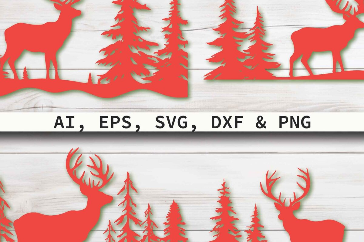 Σετ των 2 Intra απο ξύλο plywood  Χρώμα wenge 3mm-4mm πάχος - Πακέτο Cricut Christmas Reindeer Δίασταση 4x4 cm INTRAFABR-122453113