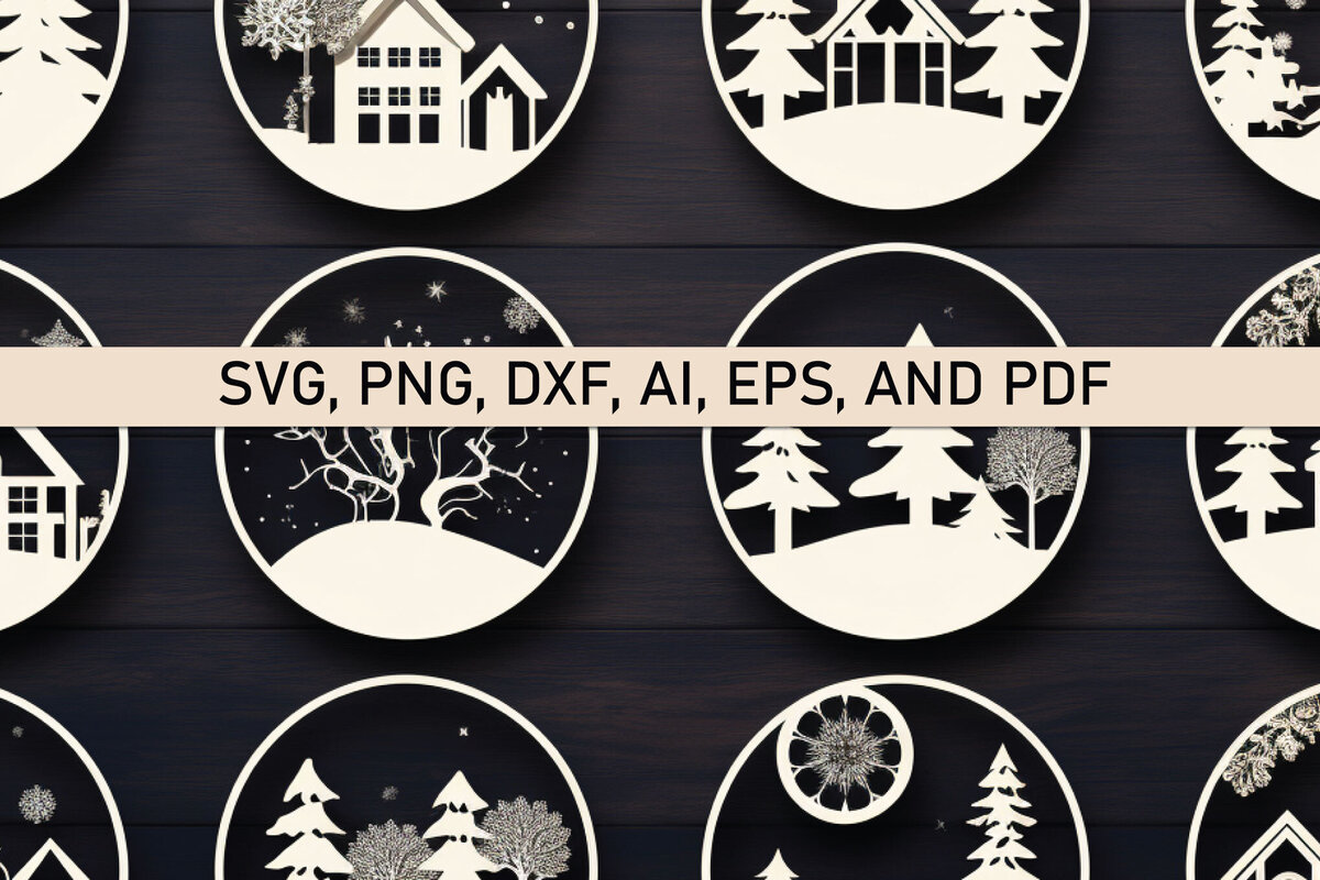 Σετ των 2 Intra απο ξύλο plywood  Χρώμα wenge 3mm-4mm πάχος - Cricut Χριστουγεννιάτικη Σκηνή Στολίδι Bund Δίασταση 4x4 cm INTRAFABR-89674422