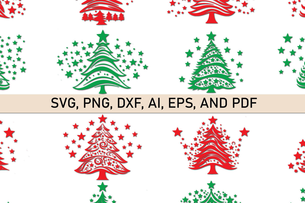 Σετ των 2 Intra απο ξύλο plywood  Χρώμα wenge 3mm-4mm πάχος - Σετ υ κομμένου χριστουγεννιάτικου δέντρου Cricut Δίασταση 6x6 cm INTRAFABR-7626547