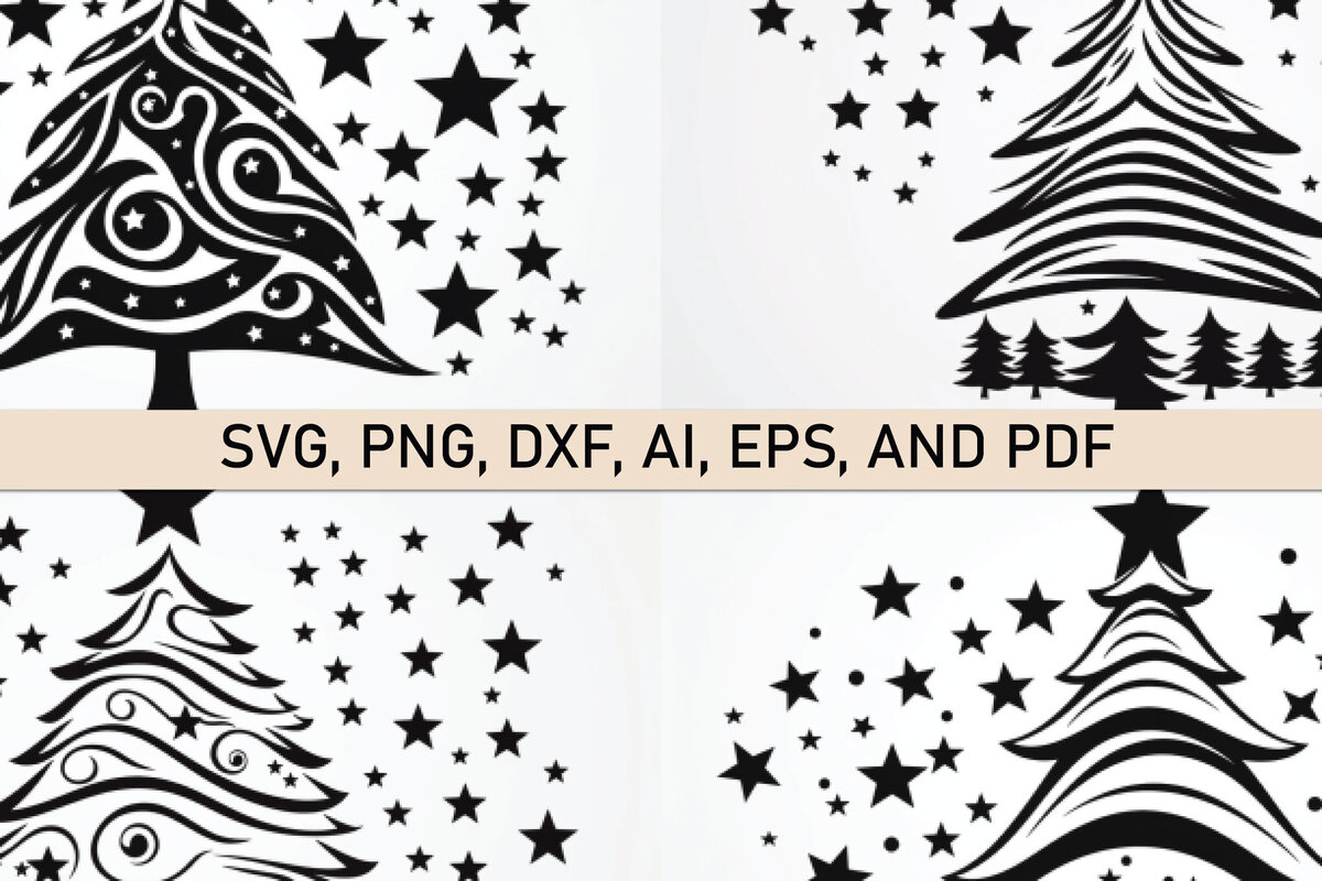 Σετ των 2 Intra απο ξύλο plywood  Χρώμα wenge 3mm-4mm πάχος - Σετ υ κομμένου χριστουγεννιάτικου δέντρου Cricut Δίασταση 6x6 cm INTRAFABR-7627766