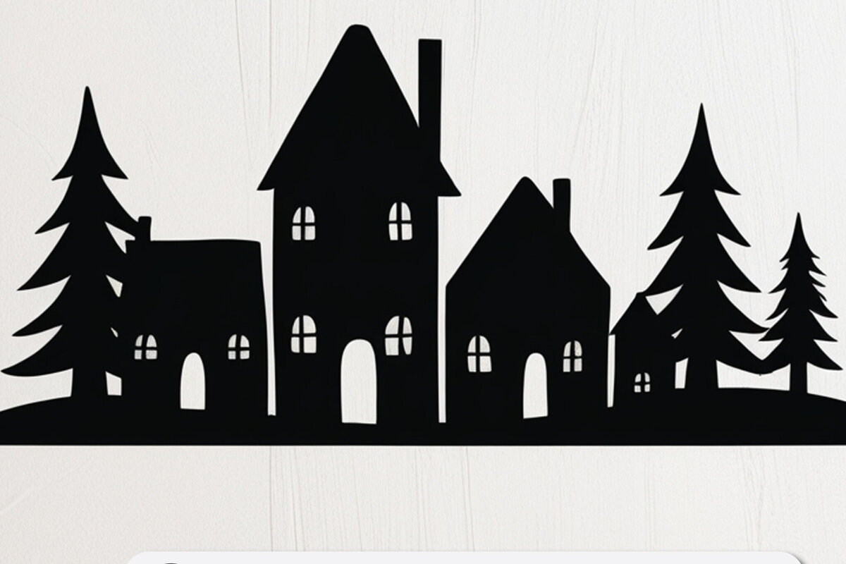 Σετ των 2 Intra απο ξύλο plywood  Χρώμα wenge 3mm-4mm πάχος - Cricut Christmas Village Cut Δίασταση 4x4 cm INTRAFABR-120536128