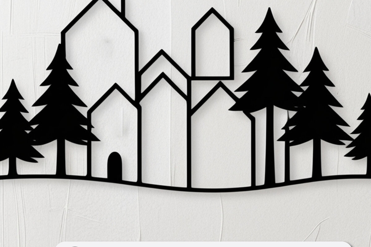 Σετ των 2 Intra απο ξύλο plywood  Χρώμα wenge 3mm-4mm πάχος - Cricut Christmas Village Cut Δίασταση 4x4 cm INTRAFABR-116549466