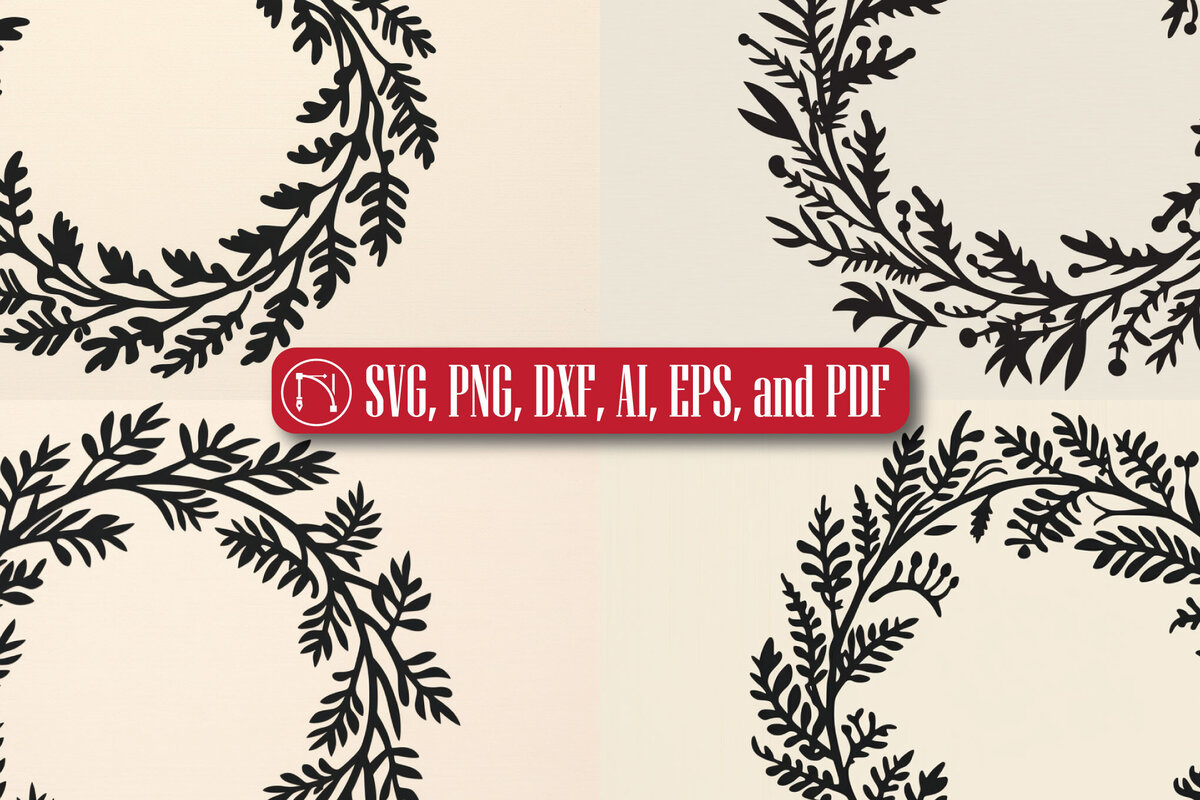 Σετ των 2 Intra απο ξύλο plywood  Χρώμα wenge 3mm-4mm πάχος - Πακέτο Χριστουγεννιάτικου στεφάνου Cricut Δίασταση 6x6 cm INTRAFABR-116549607