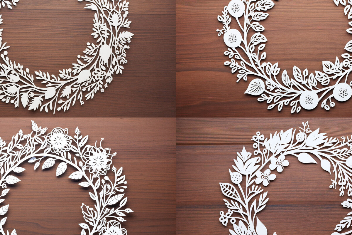 Σετ των 2 Intra απο ξύλο plywood  Χρώμα wenge 3mm-4mm πάχος - Πακέτο Χριστουγεννιάτικου στεφάνου Cricut Δίασταση 6x6 cm INTRAFABR-112614931