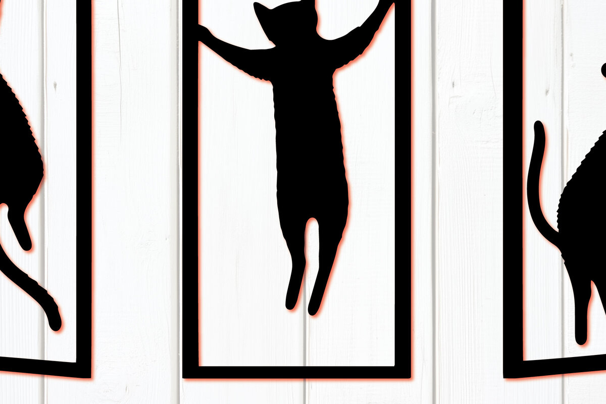 Σετ των 2 Intra απο ξύλο plywood  Χρώμα wenge 3mm-4mm πάχος - Κουφώματα πορτών Cricut με Cat Δίασταση 4x4 cm INTRAFABR-7877623