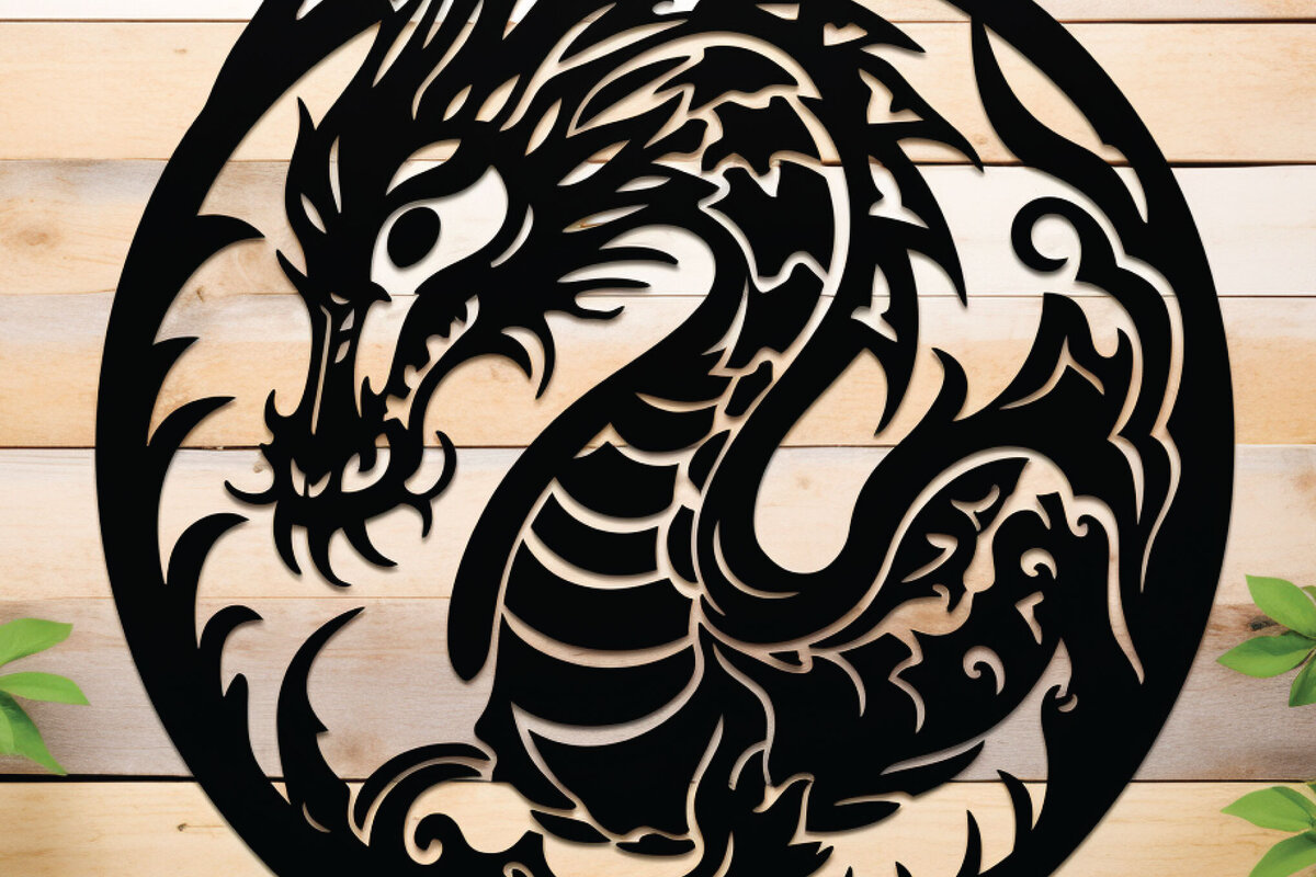 Intra απο ξύλο plywood  Χρώμα wenge 3mm-4mm πάχος - Cricut Dragon Papercut Decor Δίασταση 30x20 cm INTRAFABR-64137041
