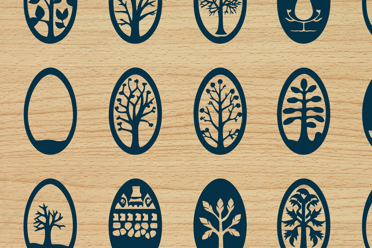 Σετ των 2 Intra απο ξύλο plywood  Χρώμα wenge 3mm-4mm πάχος - Πασχαλινό Πακέτο Cricut Πακέτο Δίασταση 4x4 cm INTRAFABR-4396711