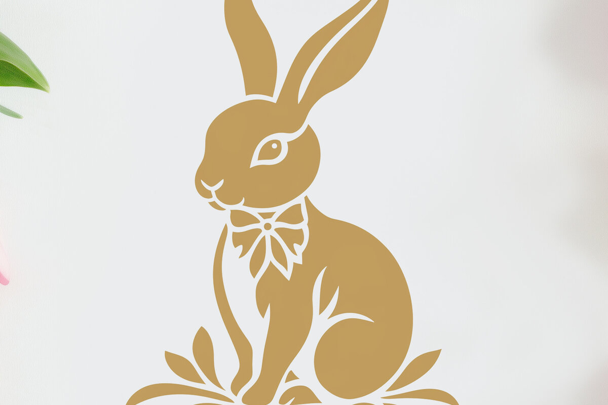 Σετ των 2 Intra απο ξύλο plywood  Χρώμα wenge 3mm-4mm πάχος - Cricut Easter Bunny Cut Δίασταση 4x4 cm INTRAFABR-86591038