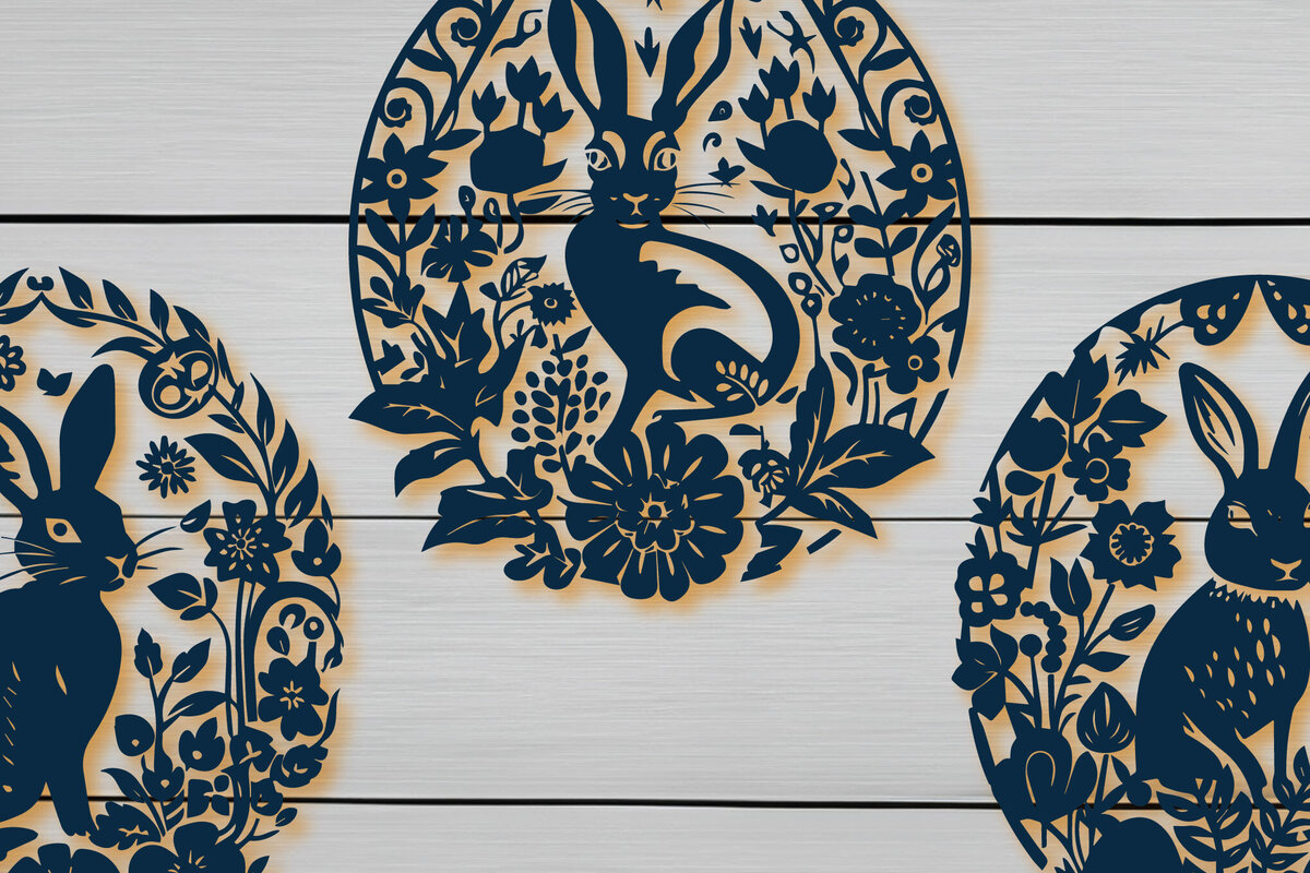 Σετ των 2 Intra απο ξύλο plywood  Χρώμα wenge 3mm-4mm πάχος - Πακέτο για την Ημέρα του Πάσχα Cricut Δίασταση 4x4 cm INTRAFABR-119564505