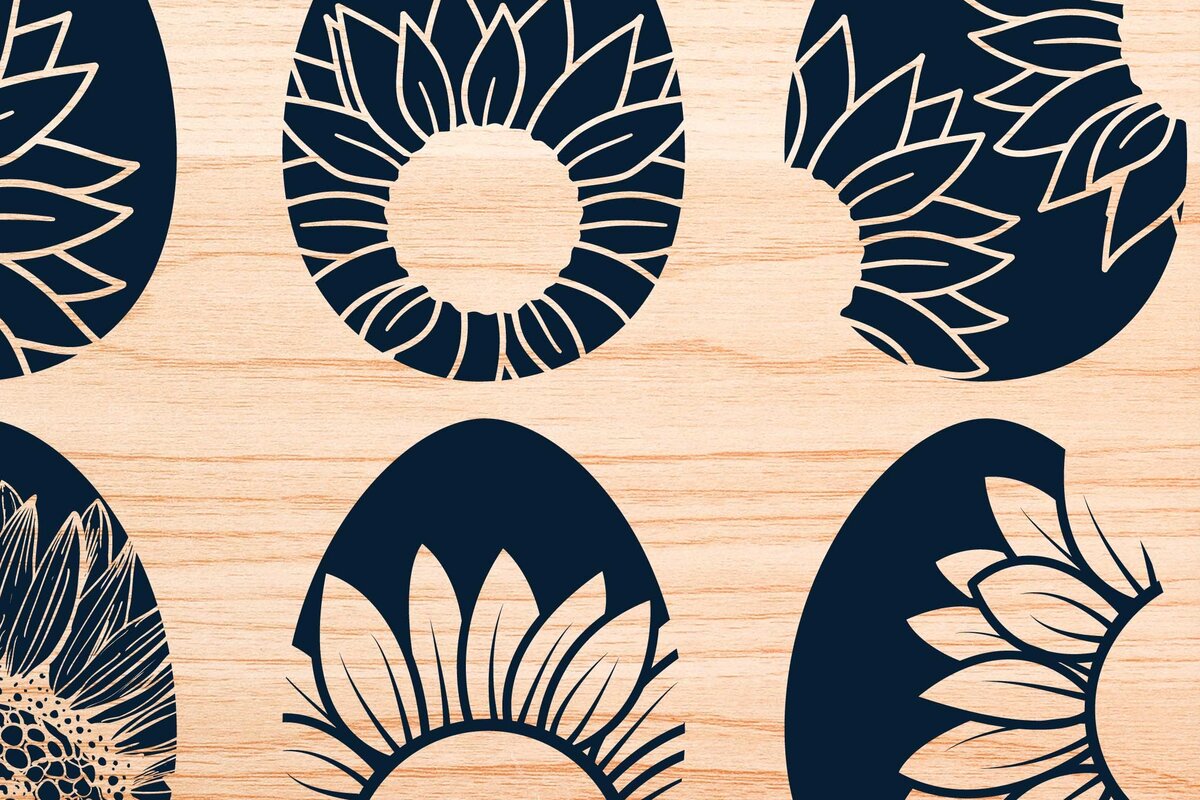 Intra απο ξύλο plywood  Χρώμα wenge 3mm-4mm πάχος - Cricut Πασχαλινό αυγό με δέσμη ηλίανθου Δίασταση 25x25 cm INTRAFABR-96909663