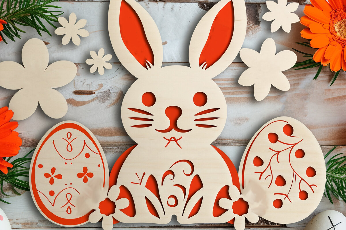 Σετ των 2 Intra απο ξύλο plywood  Χρώμα wenge 3mm-4mm πάχος - Cricut Πασχαλινό Δίασταση 4x4 cm INTRAFABR-115854156