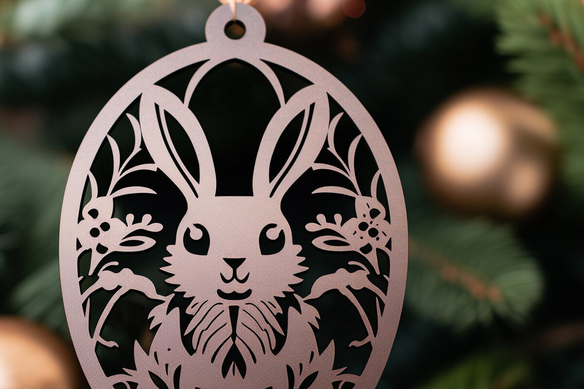 Σετ των 2 Intra απο ξύλο plywood  Χρώμα wenge 3mm-4mm πάχος - Cricut Πασχαλινό Δίασταση 4x4 cm INTRAFABR-105089852