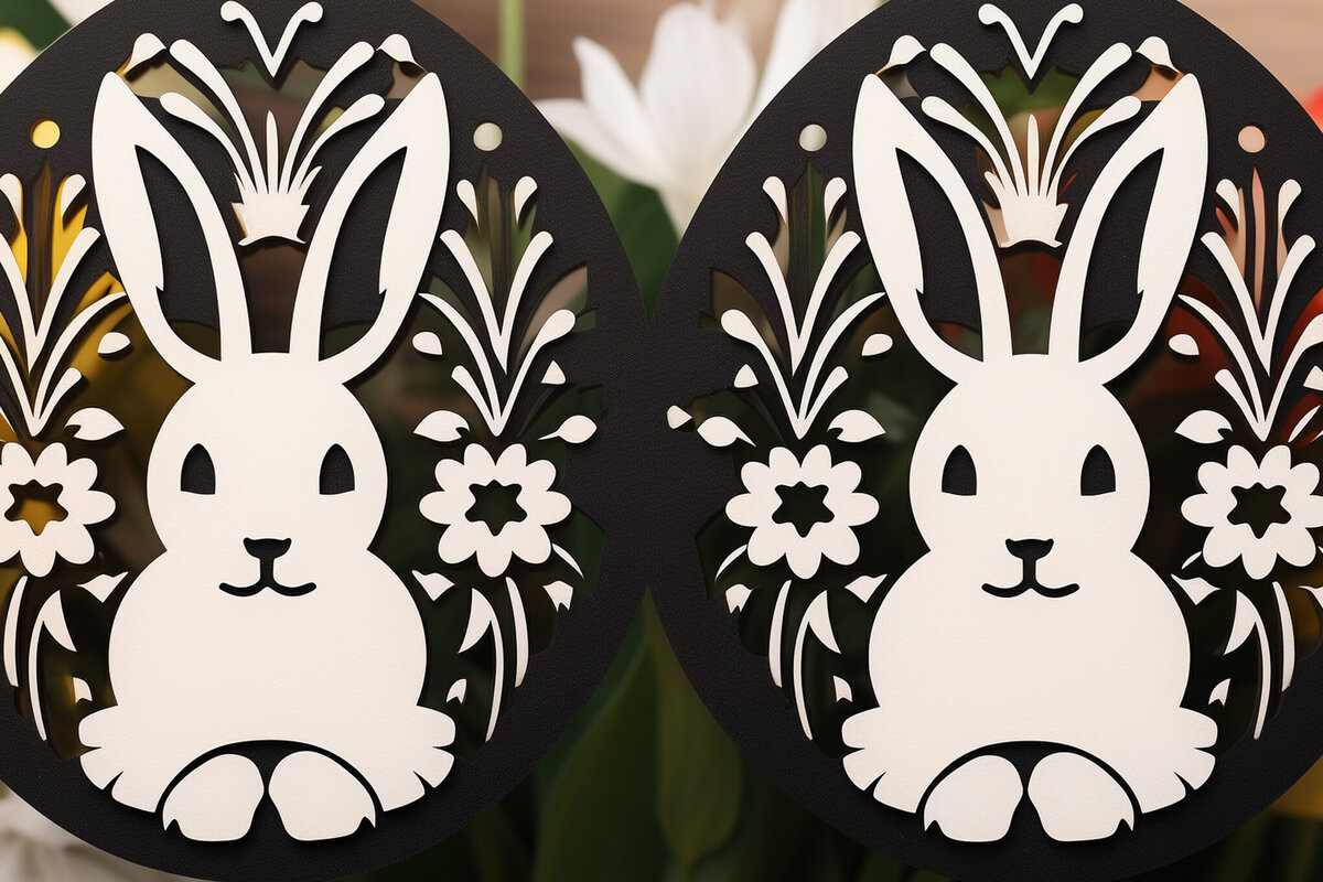 Σετ των 2 Intra απο ξύλο plywood  Χρώμα wenge 3mm-4mm πάχος - Cricut Πασχαλινό Δίασταση 4x4 cm INTRAFABR-103063684