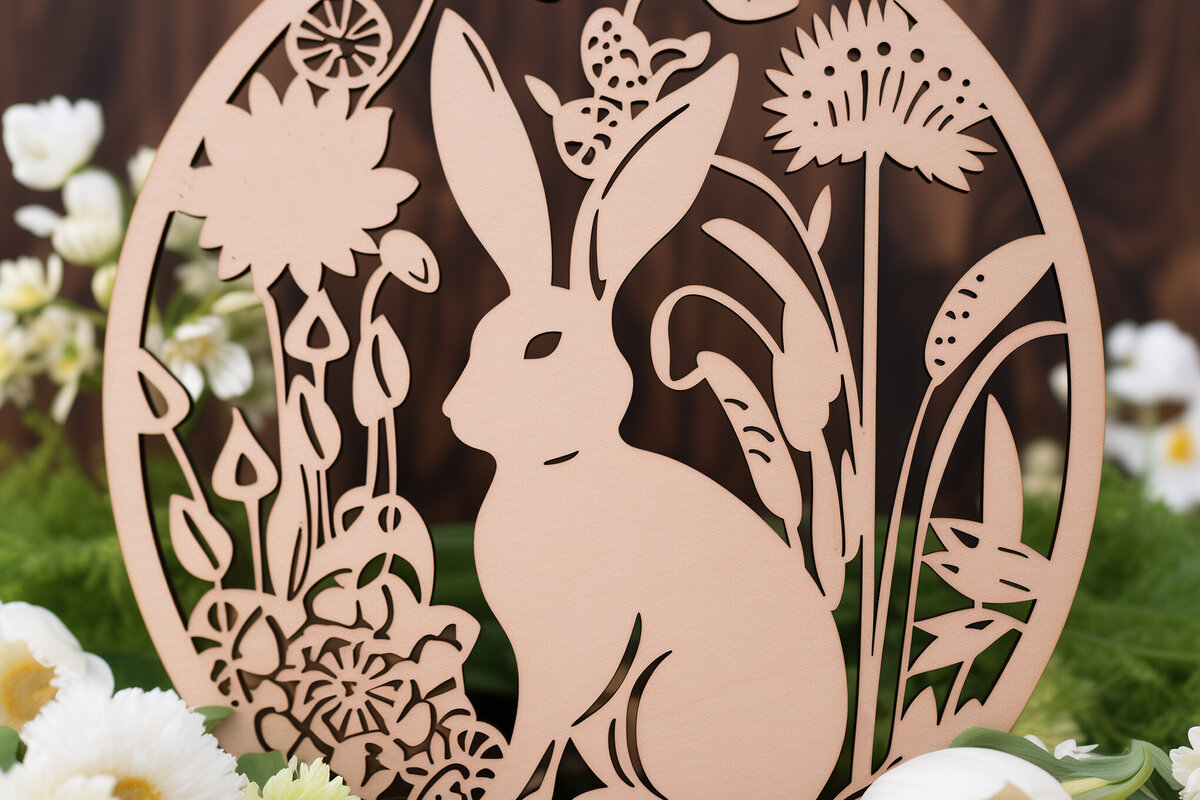 Σετ των 2 Intra απο ξύλο plywood  Χρώμα wenge 3mm-4mm πάχος - Cricut Πασχαλινό Δίασταση 4x4 cm INTRAFABR-72795164